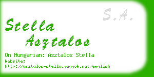 stella asztalos business card